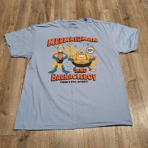 Nickelodeon Spongebob Mermaid Man and Barnnacle Boy Graphic Tee Shirt Mens Large